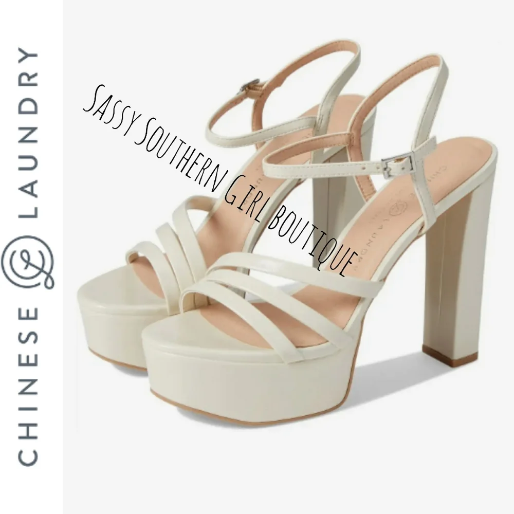🆕⭐ Chinese Laundry Pearl white chunky platform sandal